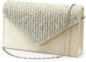 Satin Party Large Clutch Ladies Bag Ladies Evening Bag Envelope Diamante Bags Small Shoulder Bags for Men (One Size)