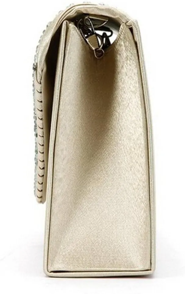 Satin Party Large Clutch Ladies Bag Ladies Evening Bag Envelope Diamante Bags Small Shoulder Bags for Men (One Size)