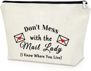 Sazuwu Mail Carrier Gifts Thank You Makeup Bag Travel Pouch for Women Postal Workers & Mail Ladies Birthday Christmas Retirement Gift