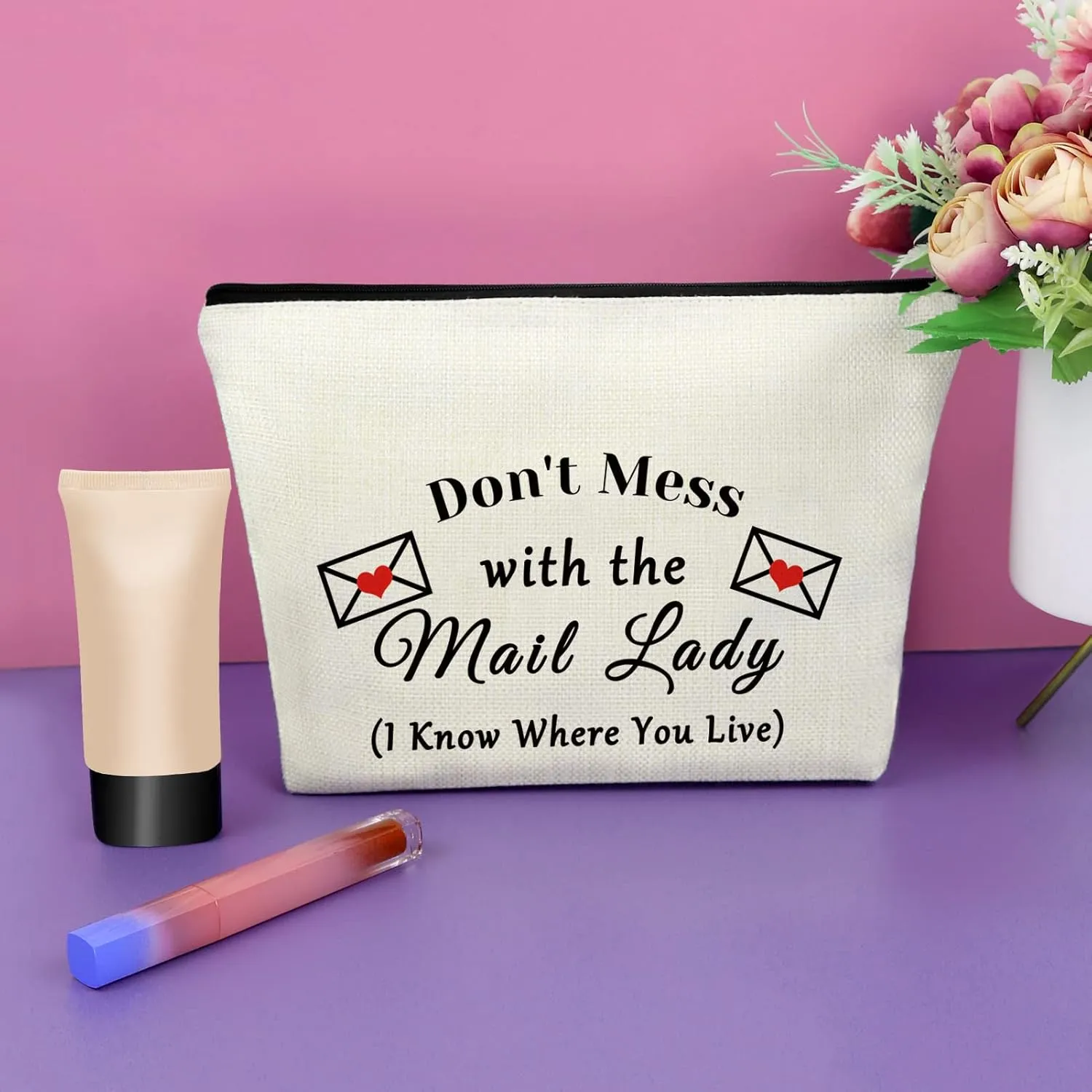 Sazuwu Mail Carrier Gifts Thank You Makeup Bag Travel Pouch for Women Postal Workers & Mail Ladies Birthday Christmas Retirement Gift