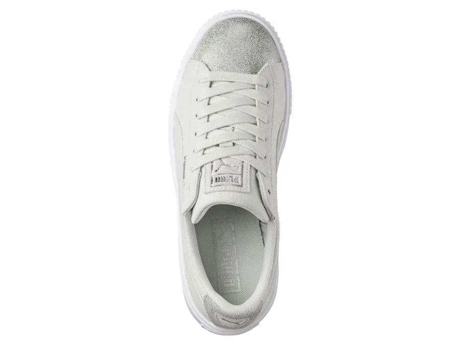 Scarpe Platform Canvas Donna Blue Flower/Silver