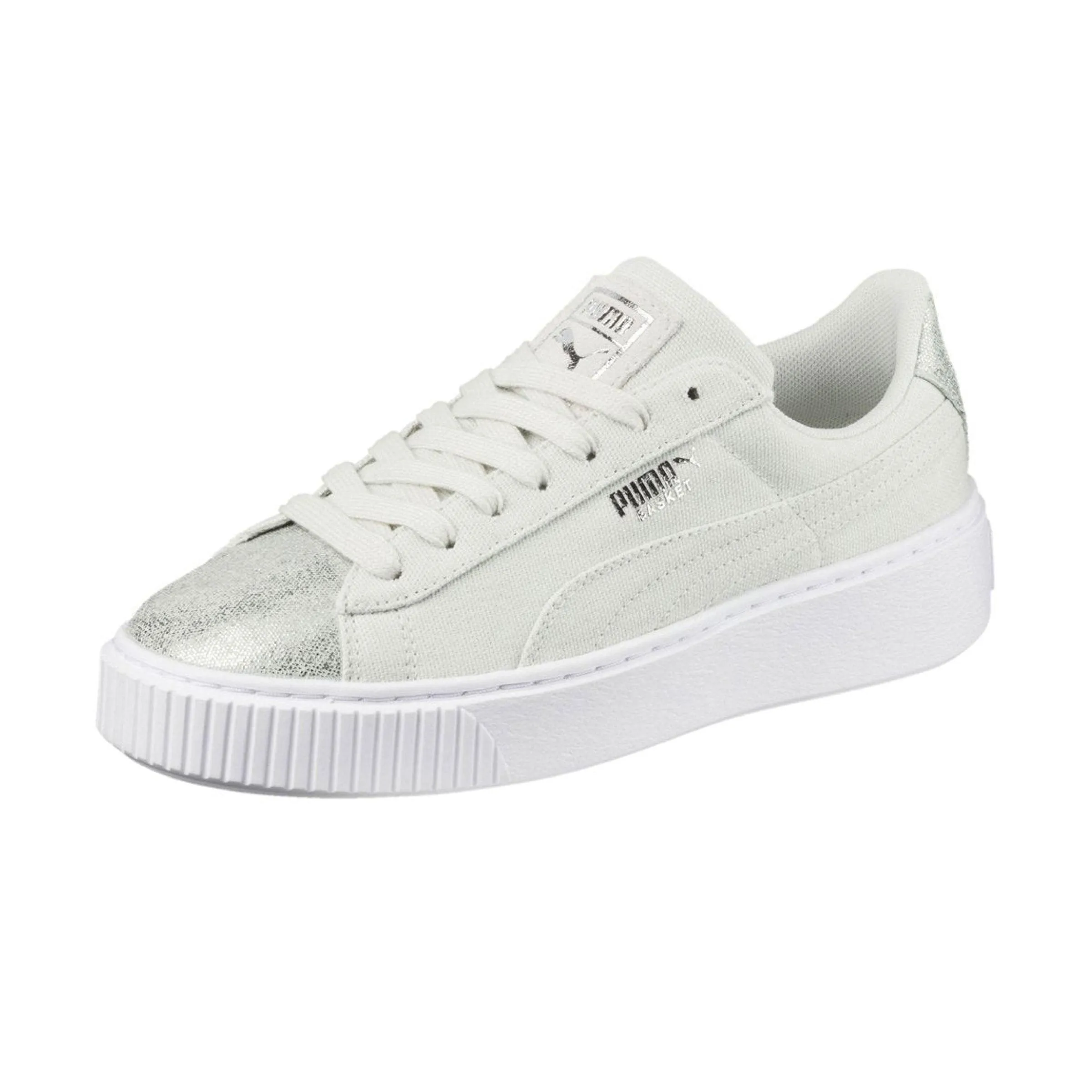 Scarpe Platform Canvas Donna Blue Flower/Silver