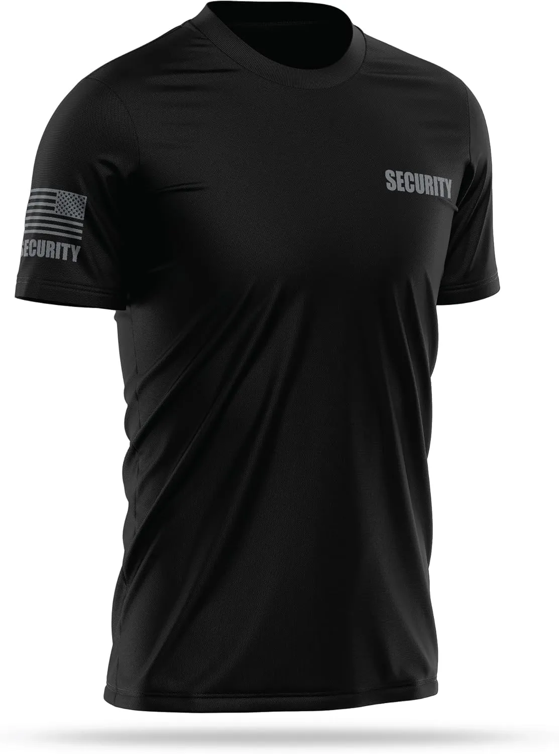 Security Utility Shirts for Men | USA Patriotic Lightweight Tee | Micro Polyester, Moisture-Wicking Quick-Dry Comfort.