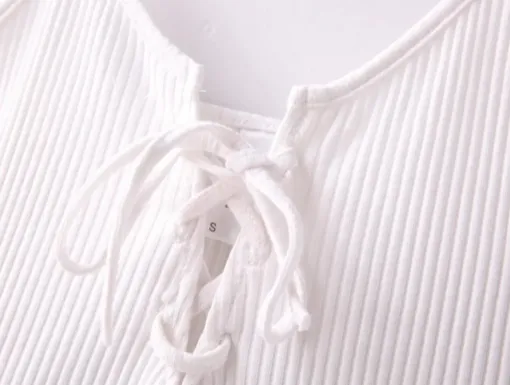 Sexy little chest straps tying slits TOPS