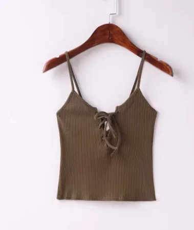 Sexy little chest straps tying slits TOPS