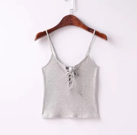Sexy little chest straps tying slits TOPS