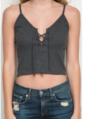 Sexy little chest straps tying slits TOPS
