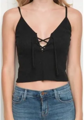 Sexy little chest straps tying slits TOPS