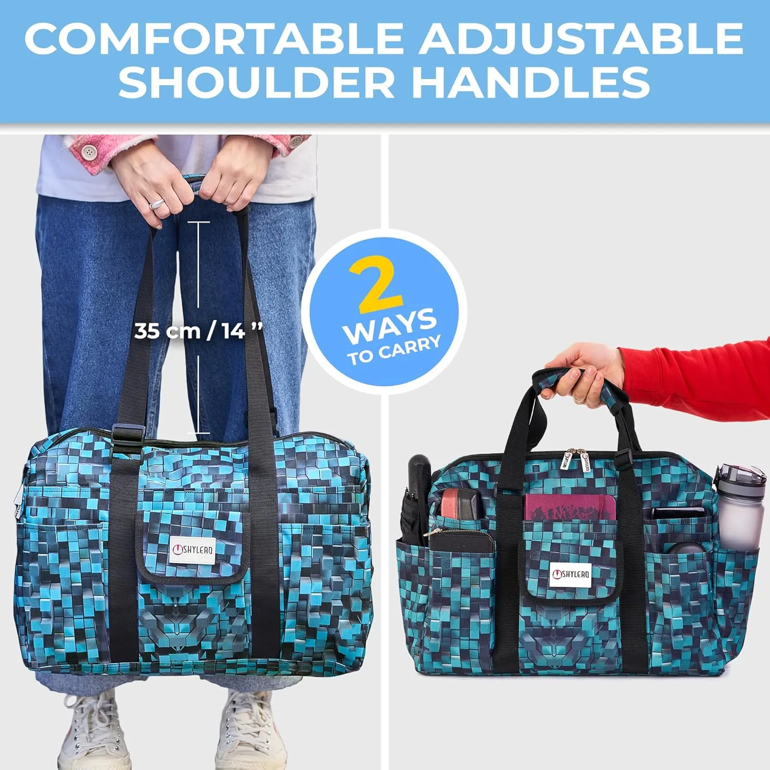 SHYLERO Nurse Bag with 21 Pockets - Big, Waterproof Medical Utility Tote for Daily Use