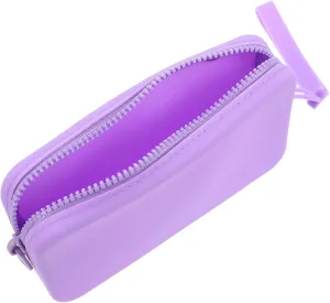 Silicone Pencil Pouch Travel Organizer Makeup Holder Zipper Closure Portable Toiletry Case for Women