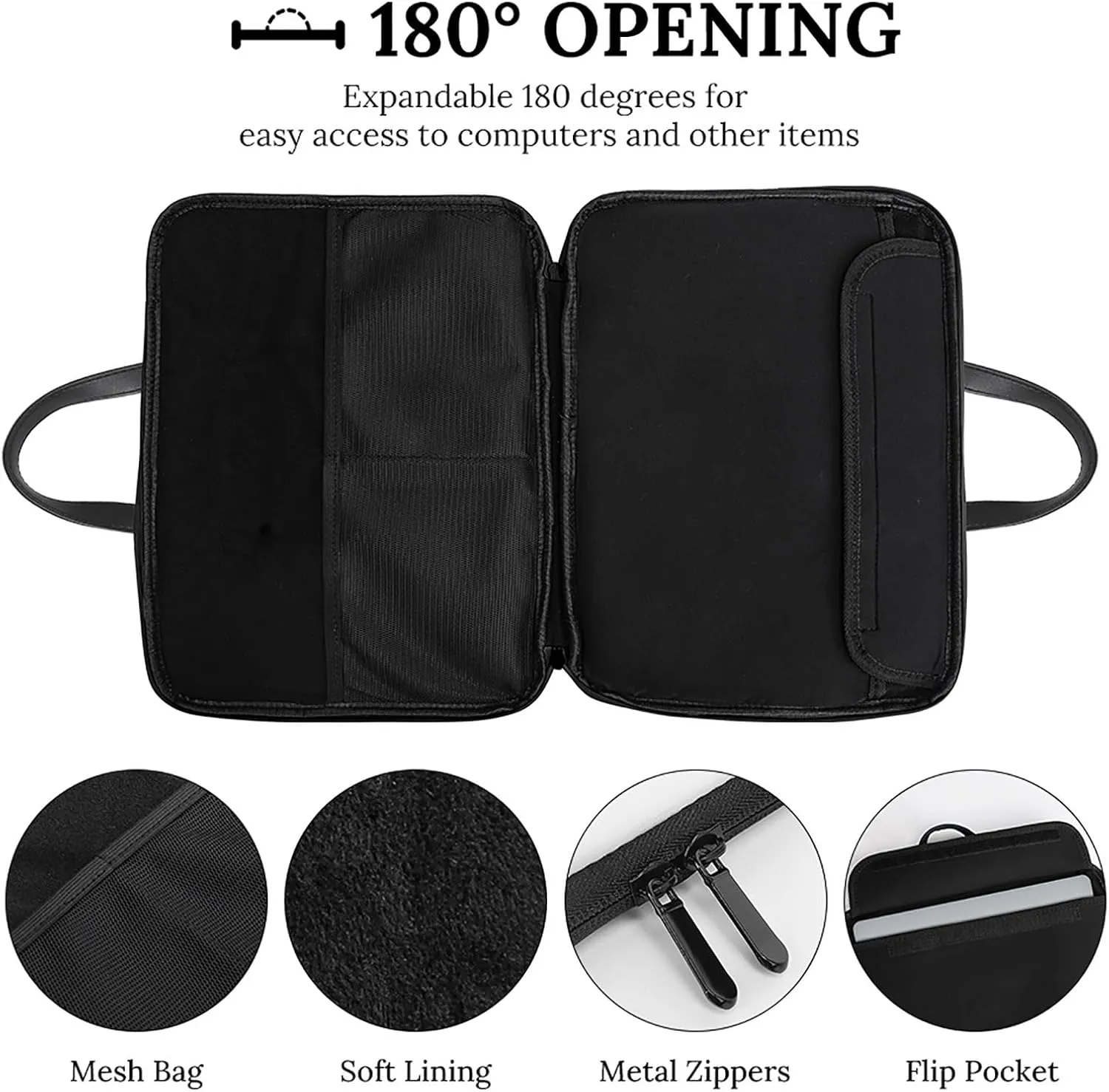 Skier Ski Skiing On Snowy Mountain Leather Bag Laptop Case Slim Water Resistant Computer Bags with Handle Briefcase for Work
