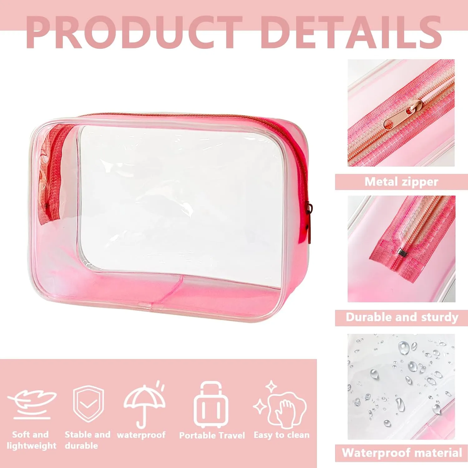 Stadium Approved Green Frame Clear Toiletry Bag TSA Approved Clear Organizer Bags Portable Travel Makeup Bags with Zipper for Women (Green)