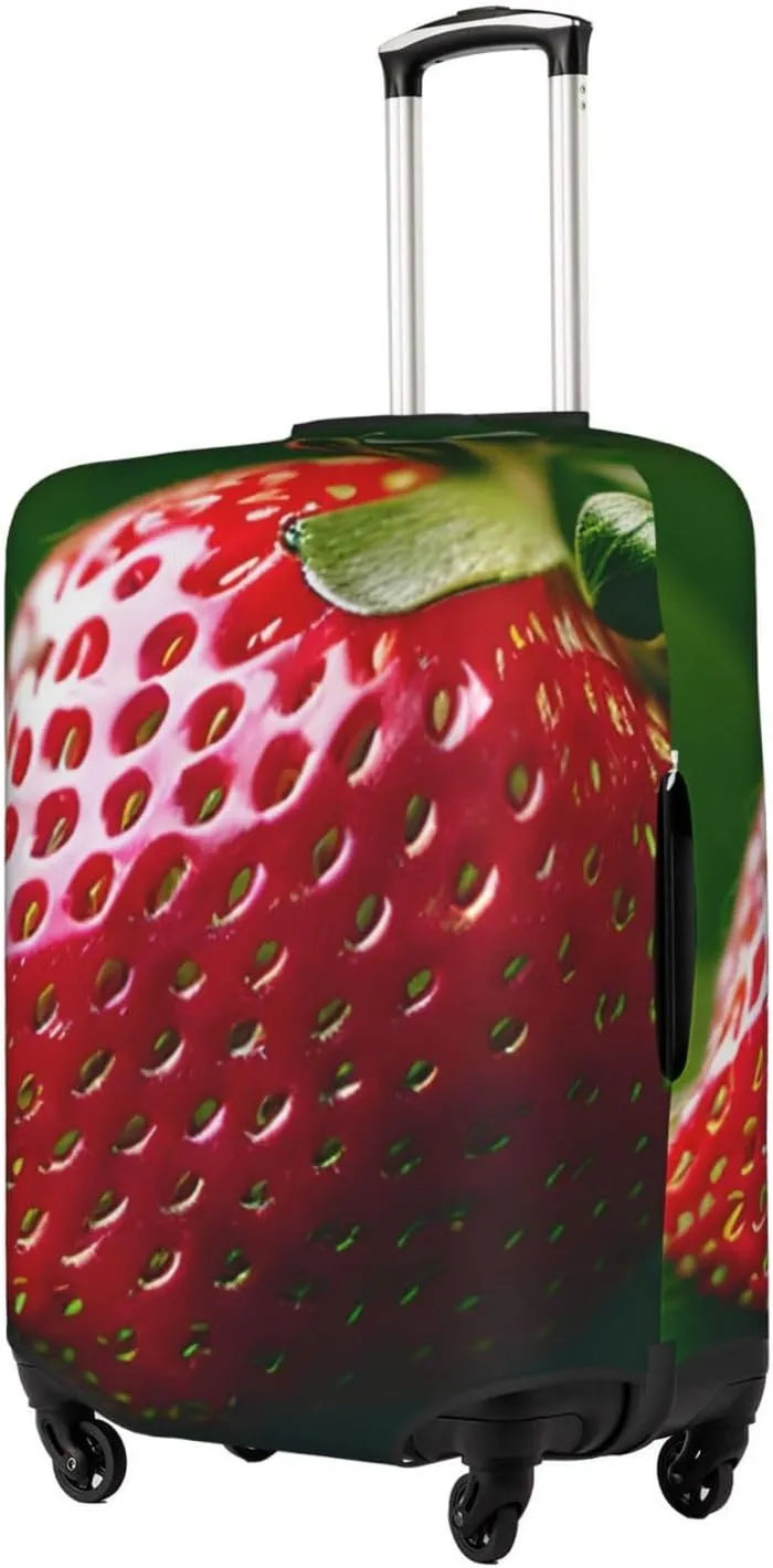Strawberry Print Washable Suitcase Cover Protective Luggage Cover Anti Scratch Travel Gear Protector