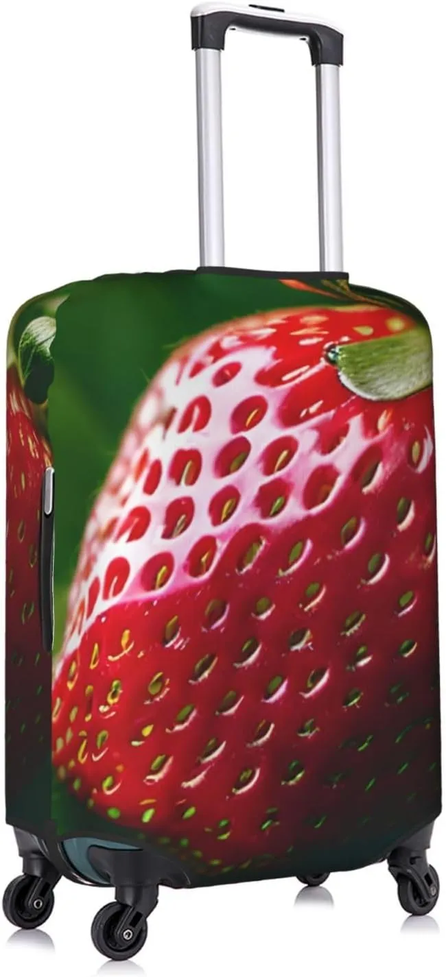 Strawberry Print Washable Suitcase Cover Protective Luggage Cover Anti Scratch Travel Gear Protector