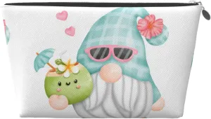 Summer Gnome,Cute Gnome Makeup Bag Women Travel Size Toiletries Leather Waterproof Toiletry Bag Travel Essentials for Shampoo, Conditioner, Personal Item, Toiletries