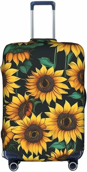 Sunflower Print Washable Suitcase Cover Protective Luggage Cover Anti Scratch Travel Gear Protector