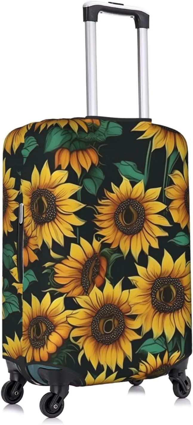 Sunflower Print Washable Suitcase Cover Protective Luggage Cover Anti Scratch Travel Gear Protector