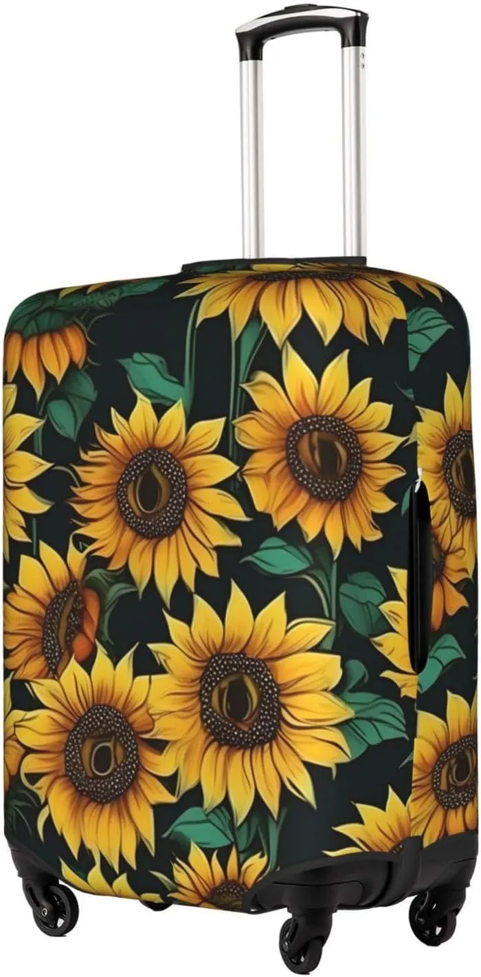 Sunflower Print Washable Suitcase Cover Protective Luggage Cover Anti Scratch Travel Gear Protector