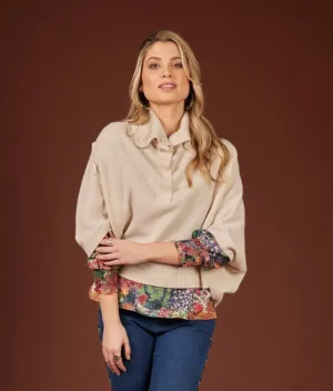 Tate Merino Wool Cape Poncho | Oatmeal