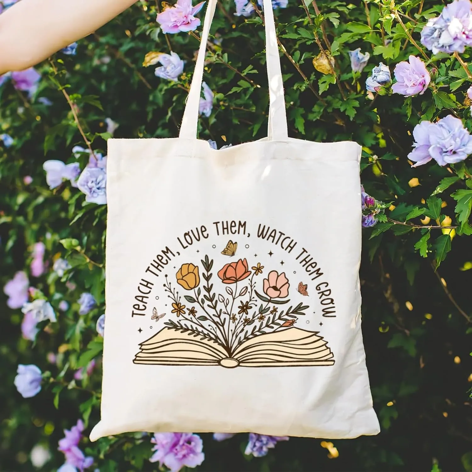 Teacher Appreciation Gifts Canvas Tote Bags Aesthetic for Women Cloth Cotton Bags Travel Bag Reusable Grocery Shopping Bag