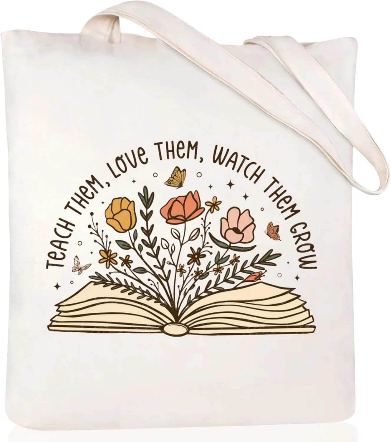 Teacher Appreciation Gifts Canvas Tote Bags Aesthetic for Women Cloth Cotton Bags Travel Bag Reusable Grocery Shopping Bag