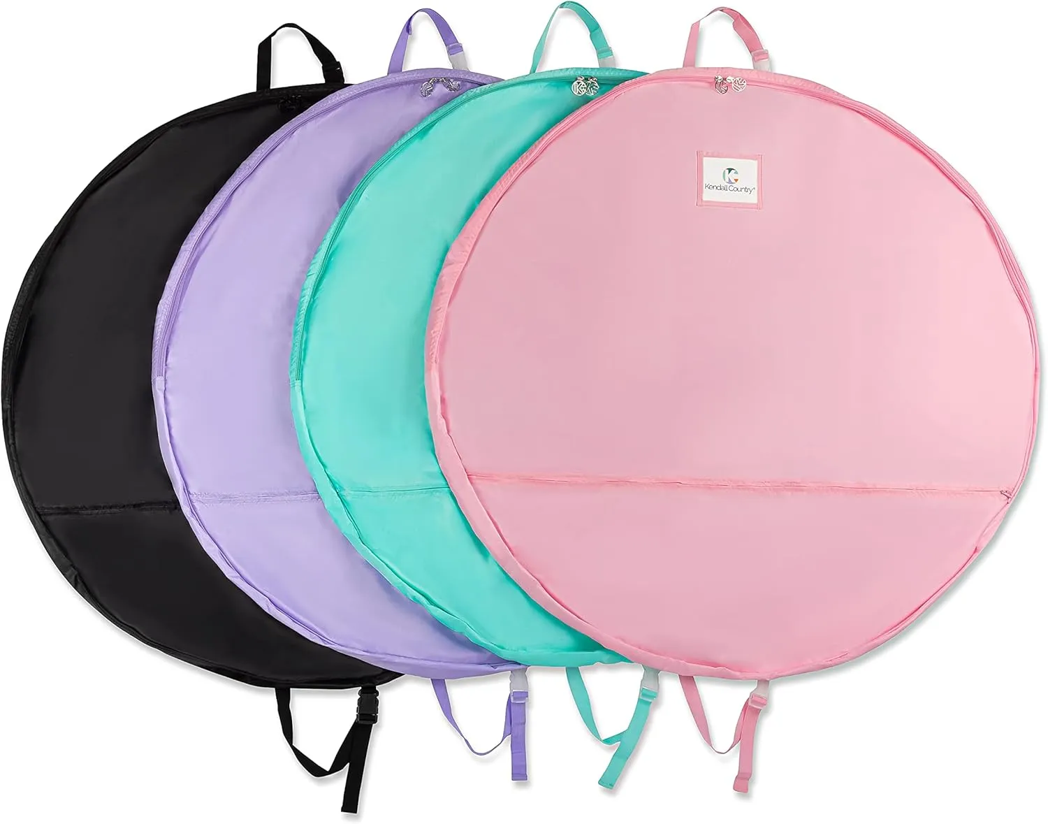 Teen Girl & Adult Tutu Garment Bag - 40 inch Pancake Tutu Bag, Dance Bag, Inner Straps, 3 in Gusset, Pockets, for Costume Skirt Travel, Storage, Ballerinas, Competitive Dancers, Cotton Candy