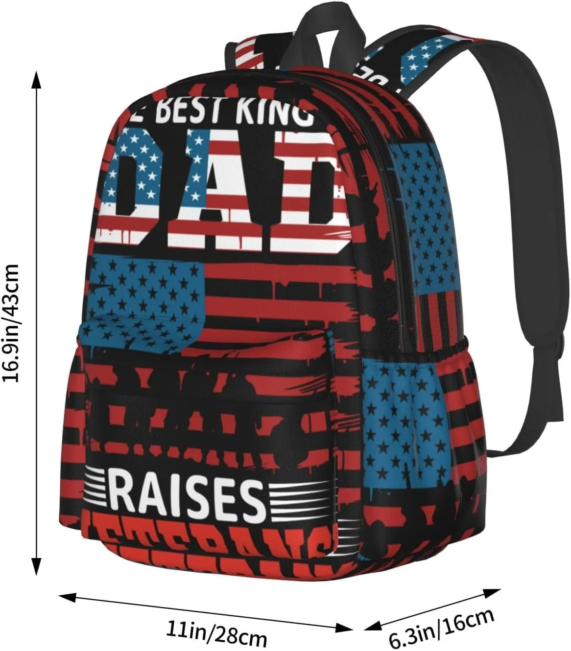 The Best Kind Of Dad Raises Veterans Father's Day Backpack Double Shoulder Bag 15 Inch Laptop Bagpacks for Hiking Work Camping Travel