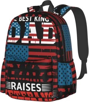 The Best Kind Of Dad Raises Veterans Father's Day Backpack Double Shoulder Bag 15 Inch Laptop Bagpacks for Hiking Work Camping Travel