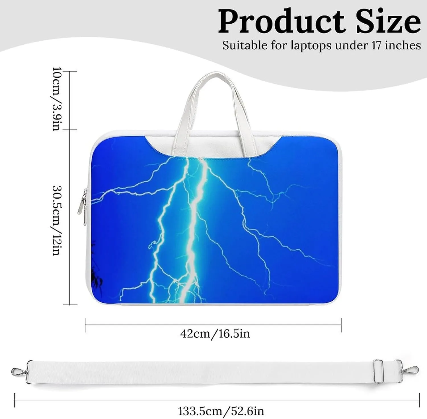 Thunderbolt Leather Bag Laptop Case Slim Water Resistant Computer Bags with Handle Briefcase for Work