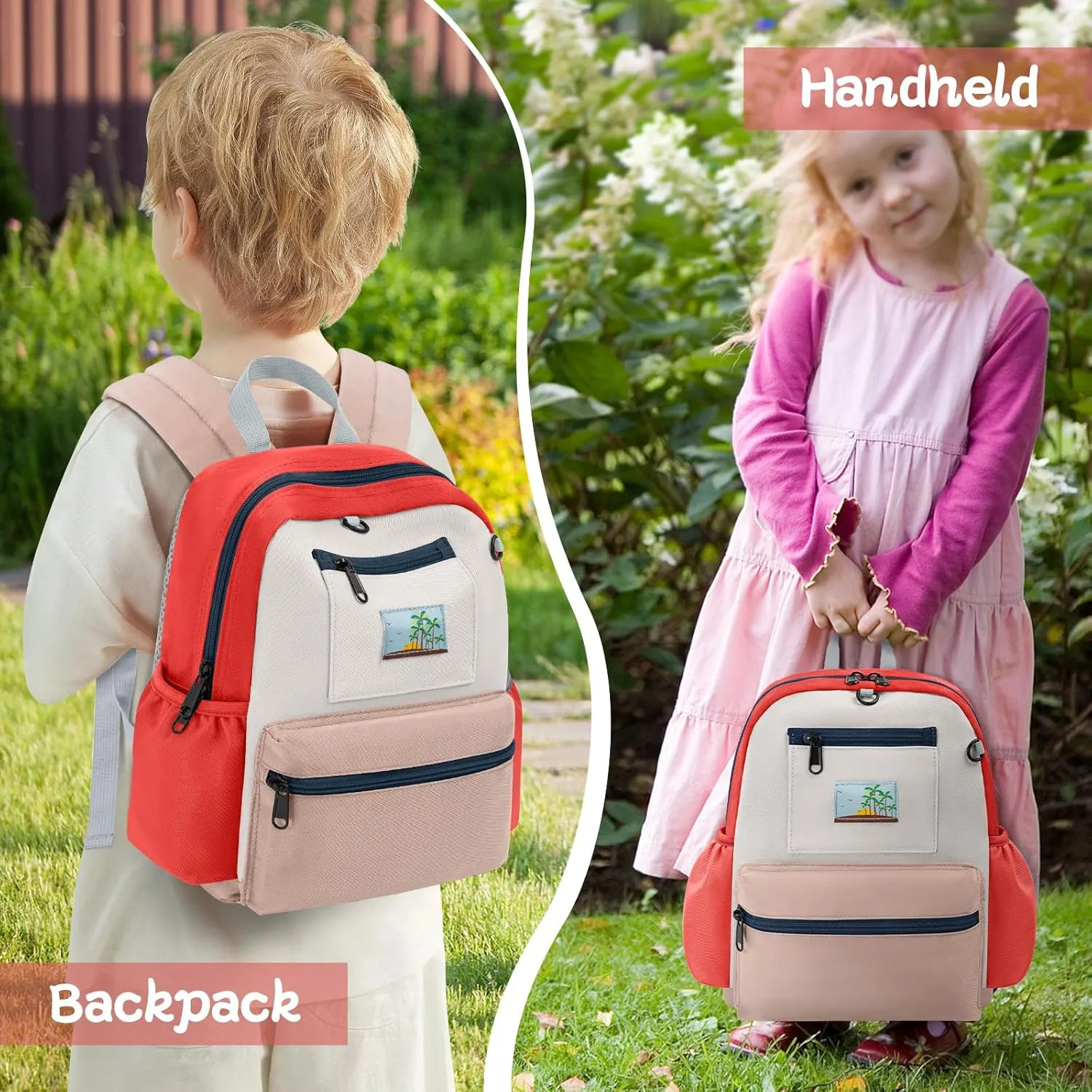 Toddler Backpack For Boys Girls 2-5, Preschool Kindergarten Backpack, Preschool Mini Backpacks For School & Travel, Beige
