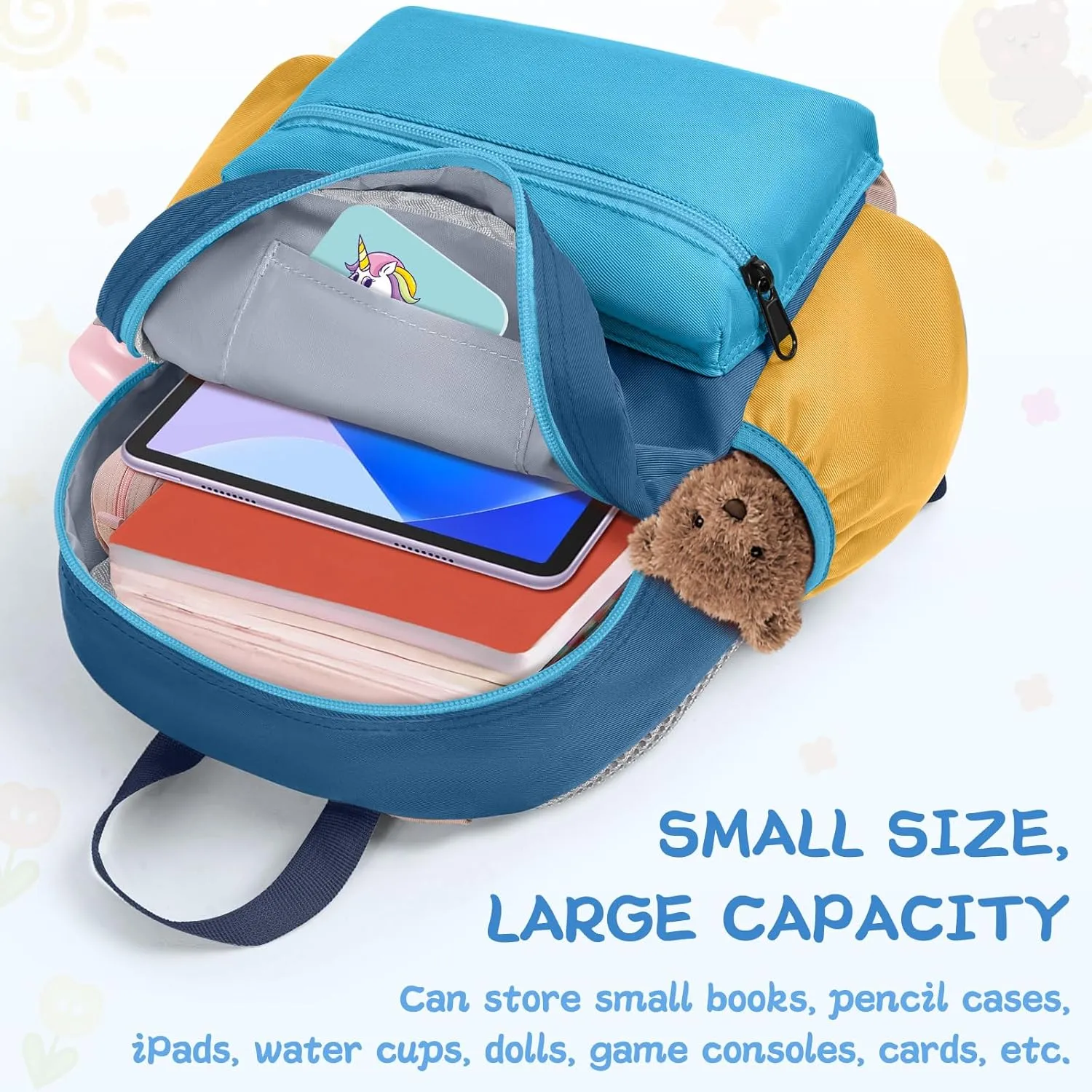 Toddler Backpack For Boys Girls 2-5, Preschool Kindergarten Backpack, Preschool Mini Backpacks For School & Travel, Navy Blue Green