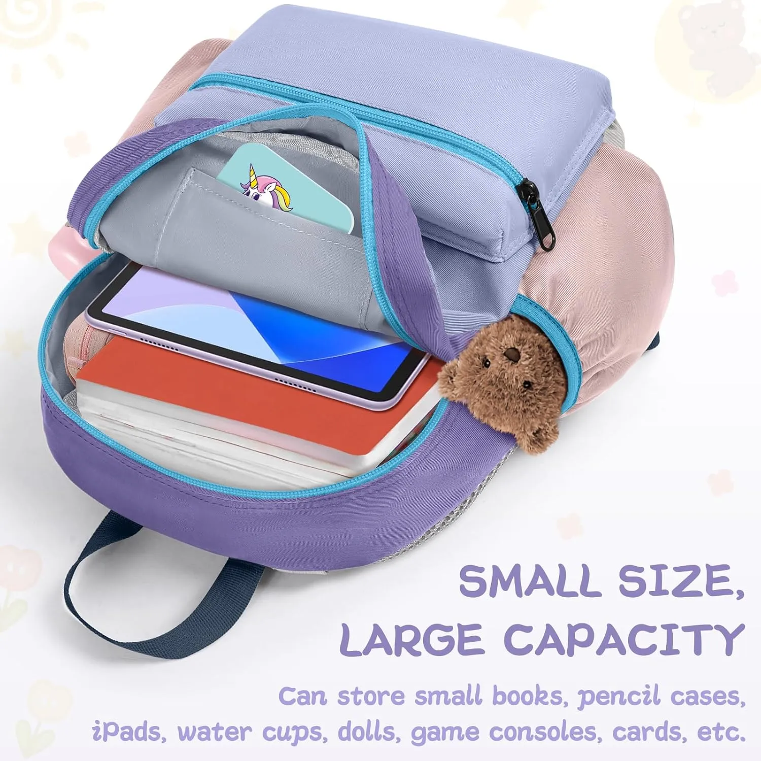 Toddler Backpack For Boys Girls 2-5, Preschool Kindergarten Backpack, Preschool Mini Backpacks For School & Travel, Purple