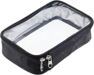 Toiletry Bag Clear Cosmetic Organizer Travel Portable Makeup Bag TSA Airport Carry-On Storage Pouch for Women Men (Black)