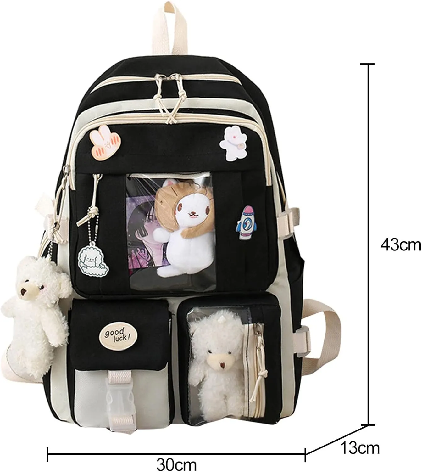 Tote Bag For Women 5Pc Starts Season Women Girl Student Bag Canvas Cartoon Backpack Hand Bag Crossbody Bag X