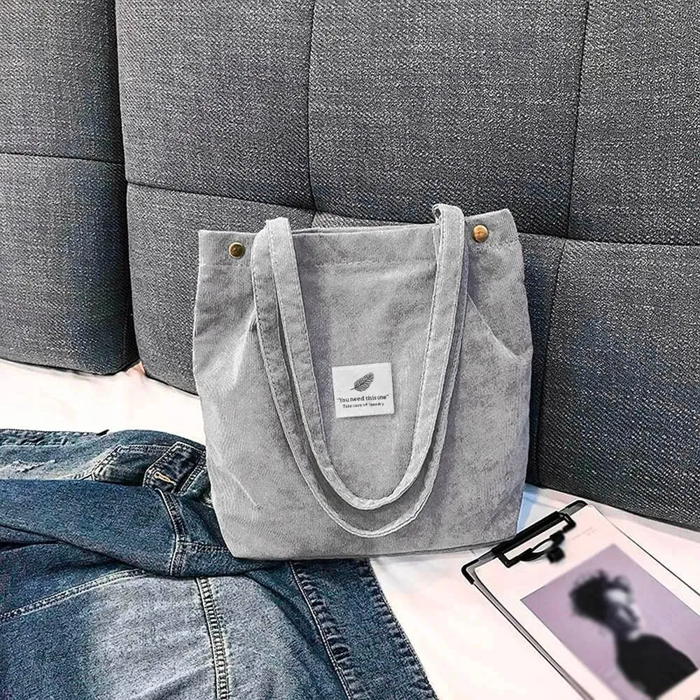 Tote Bag For Women Corduroy Shoulder Bags Travel Large Handbags Woman Satchel Hand Bag For Shopping Travel Essential T