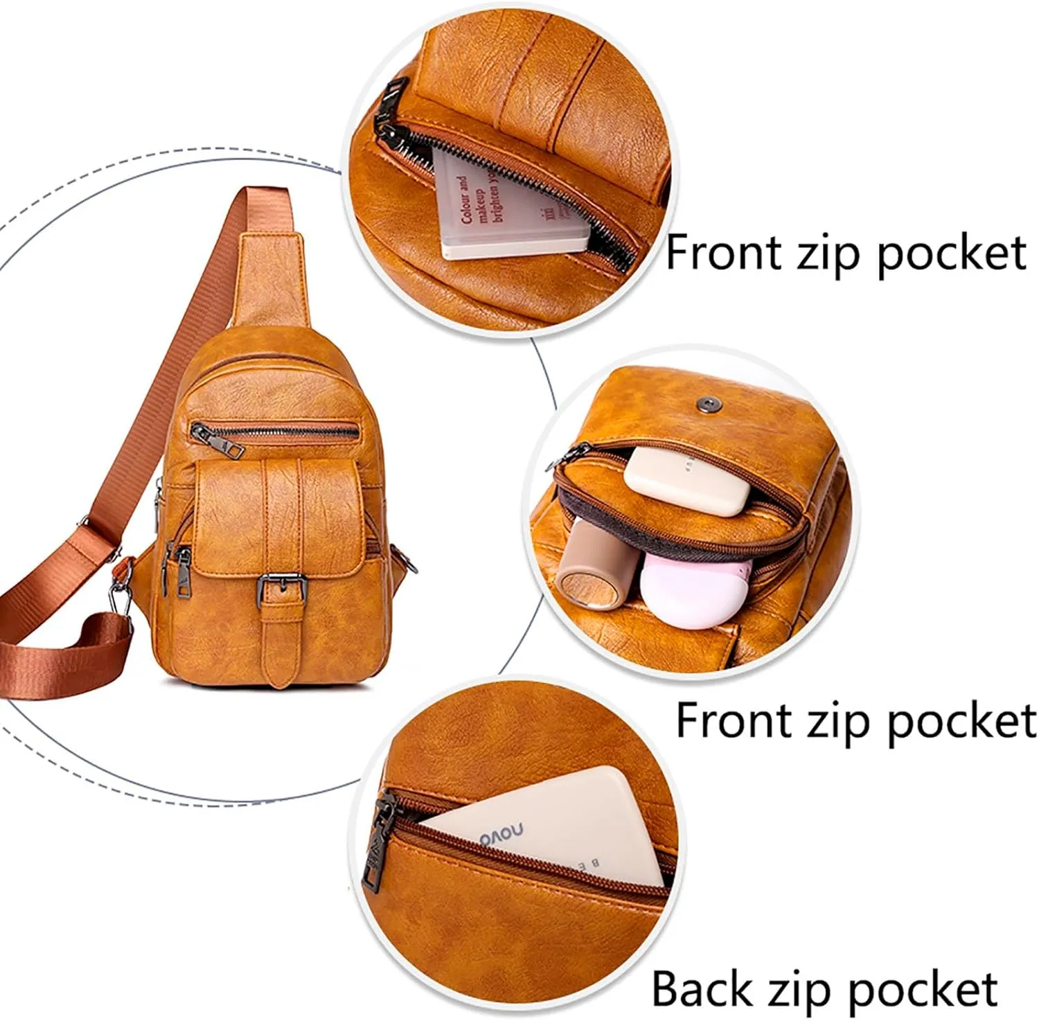 Tote Bag For Women Men Chest Bag Sling Bag Small Crossbody Pu Leather Satchel Day pack Fashion Shoulder Strap Bags H