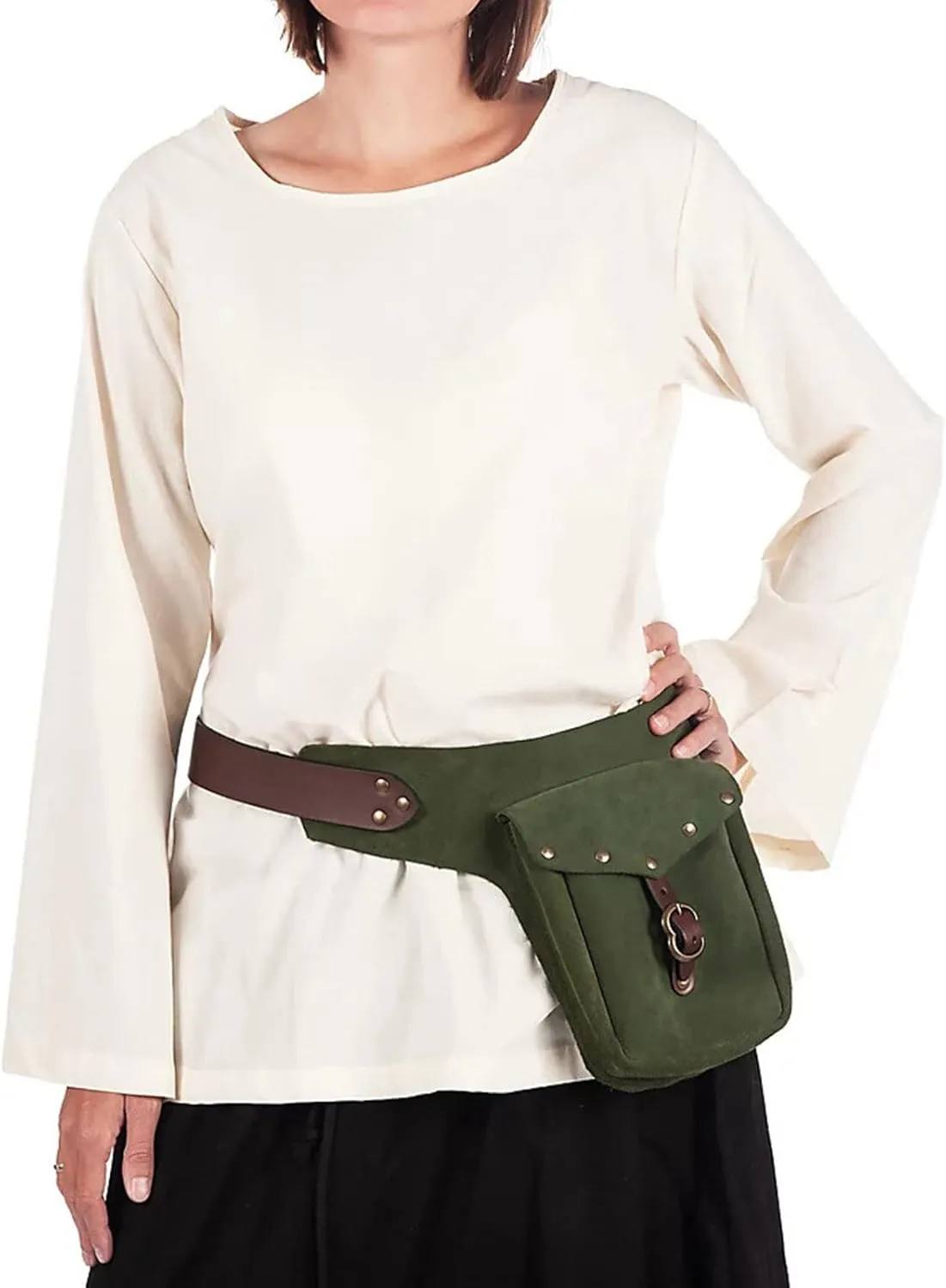 Tote Bag For Women Vintage Medieval Waist Pack Bag Leather Small Purse Leather Sporting Riding Hip Fanny Waist Cos Play L