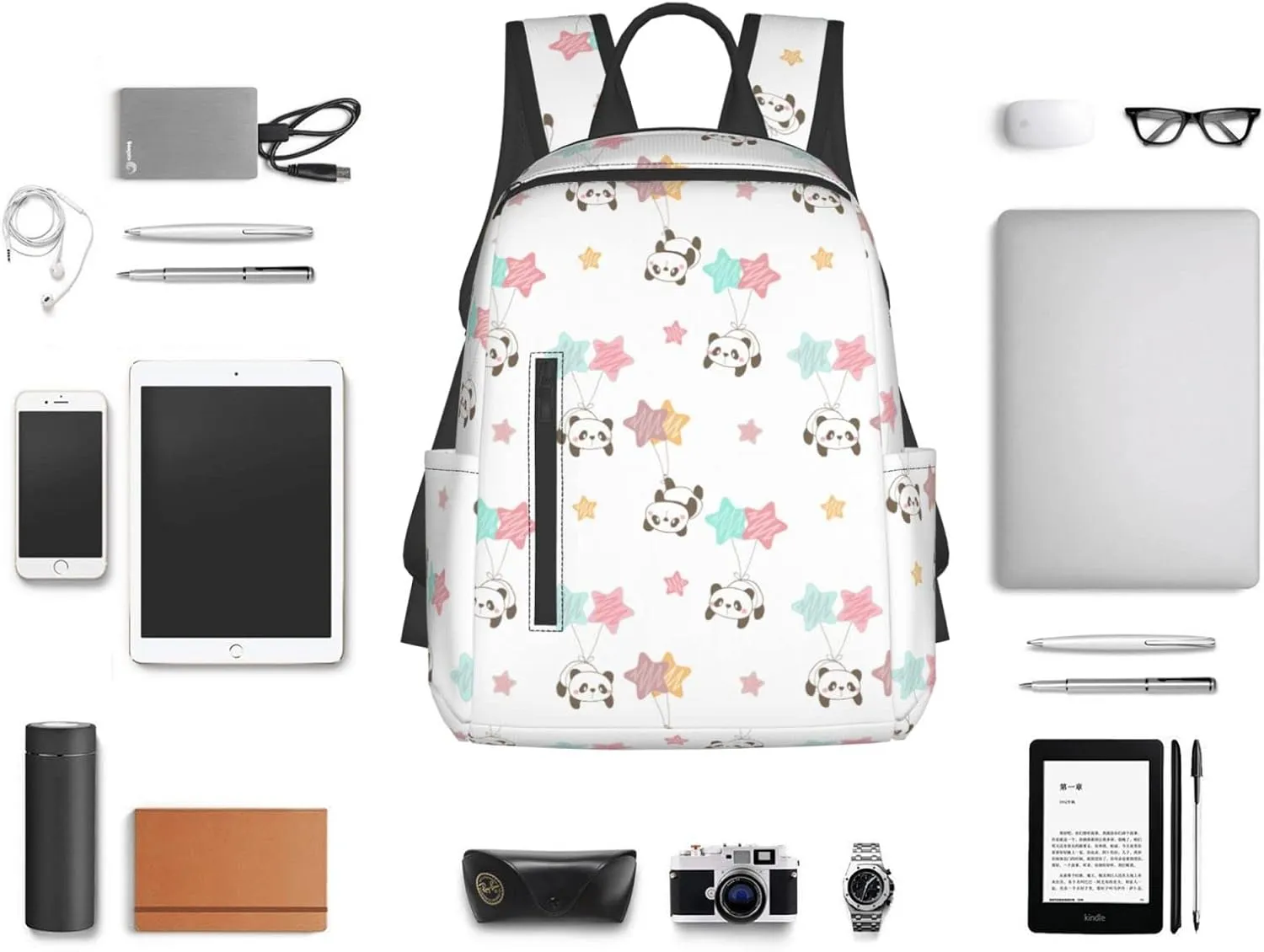 Travel Backpack for Women Men Panda Laptop Backpack Casual Daypack Backpacks