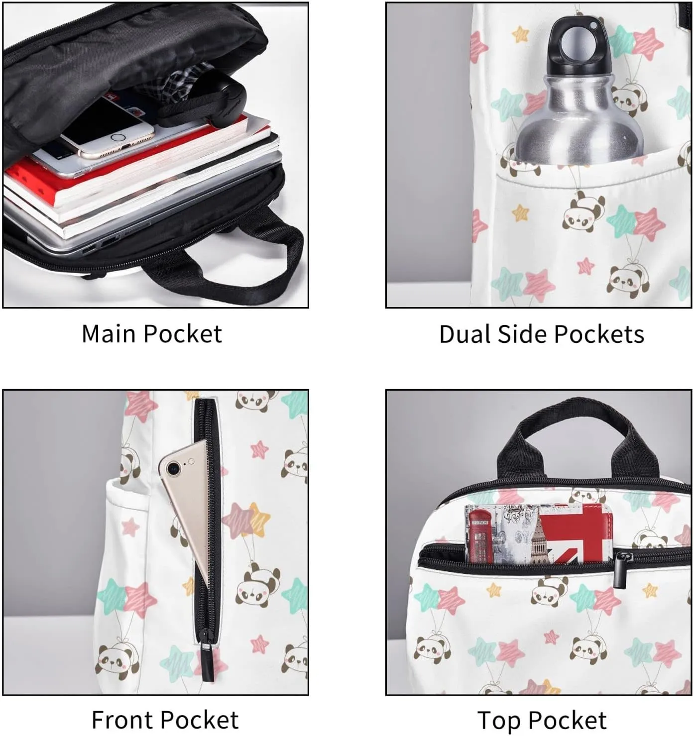 Travel Backpack for Women Men Panda Laptop Backpack Casual Daypack Backpacks