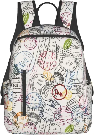 Travel Backpack for Women Men Stamps Laptop Backpack Casual Daypack Backpacks