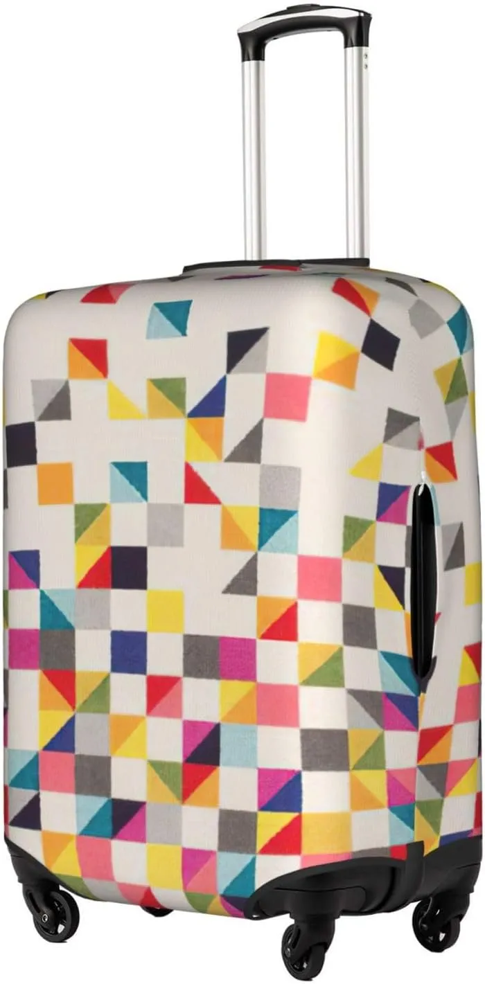 Triangle Geometric Print Washable Suitcase Cover Protective Luggage Cover Anti Scratch Travel Gear Protector