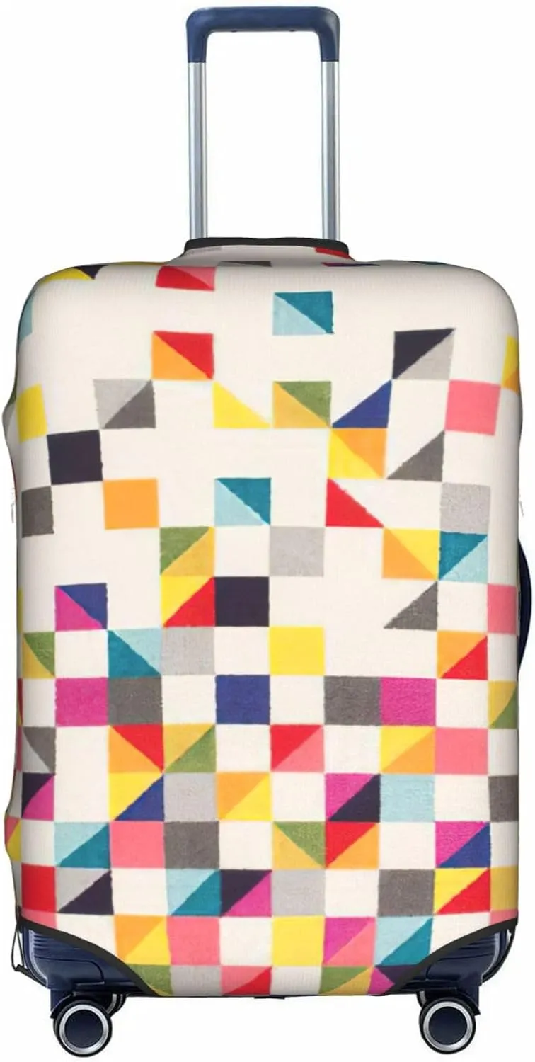 Triangle Geometric Print Washable Suitcase Cover Protective Luggage Cover Anti Scratch Travel Gear Protector