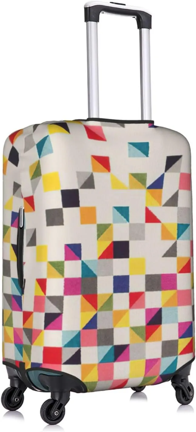 Triangle Geometric Print Washable Suitcase Cover Protective Luggage Cover Anti Scratch Travel Gear Protector