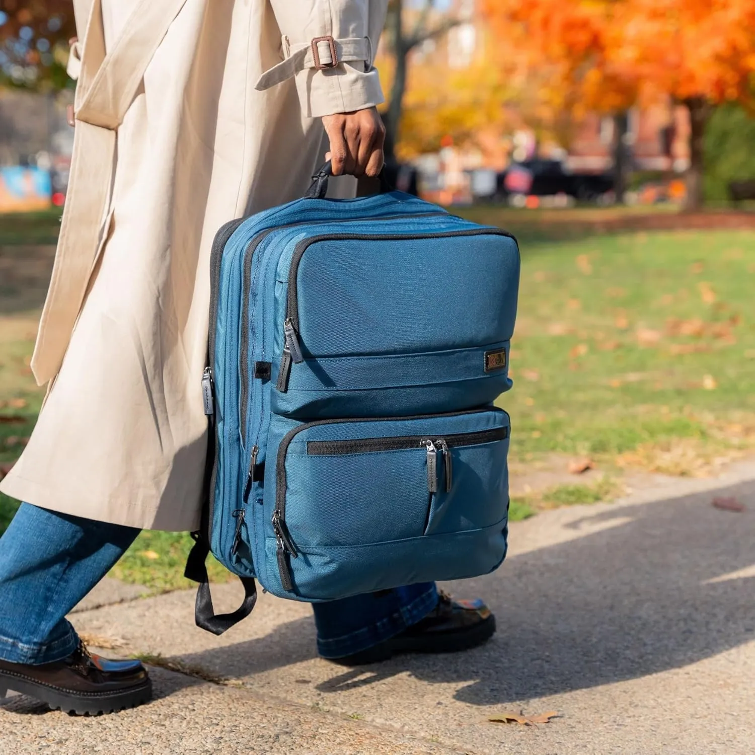 Trilogy Double Pack - World class multiple use backpack - expands into a weekender bag - splits into two seperate bags - handles two 17 laptops and two tablets (Blue)