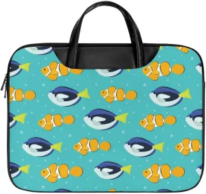 Tropical Clownfish Aquarium Fish Laptop Case Slim Water Resistant Computer Bag with Handle Briefcase for Work