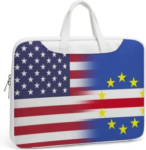 U.S.A Cape Verde Flag Leather Bag Laptop Case Slim Water Resistant Computer Bags with Handle Briefcase for Work