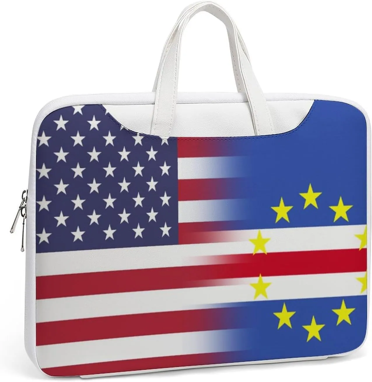 U.S.A Cape Verde Flag Leather Bag Laptop Case Slim Water Resistant Computer Bags with Handle Briefcase for Work