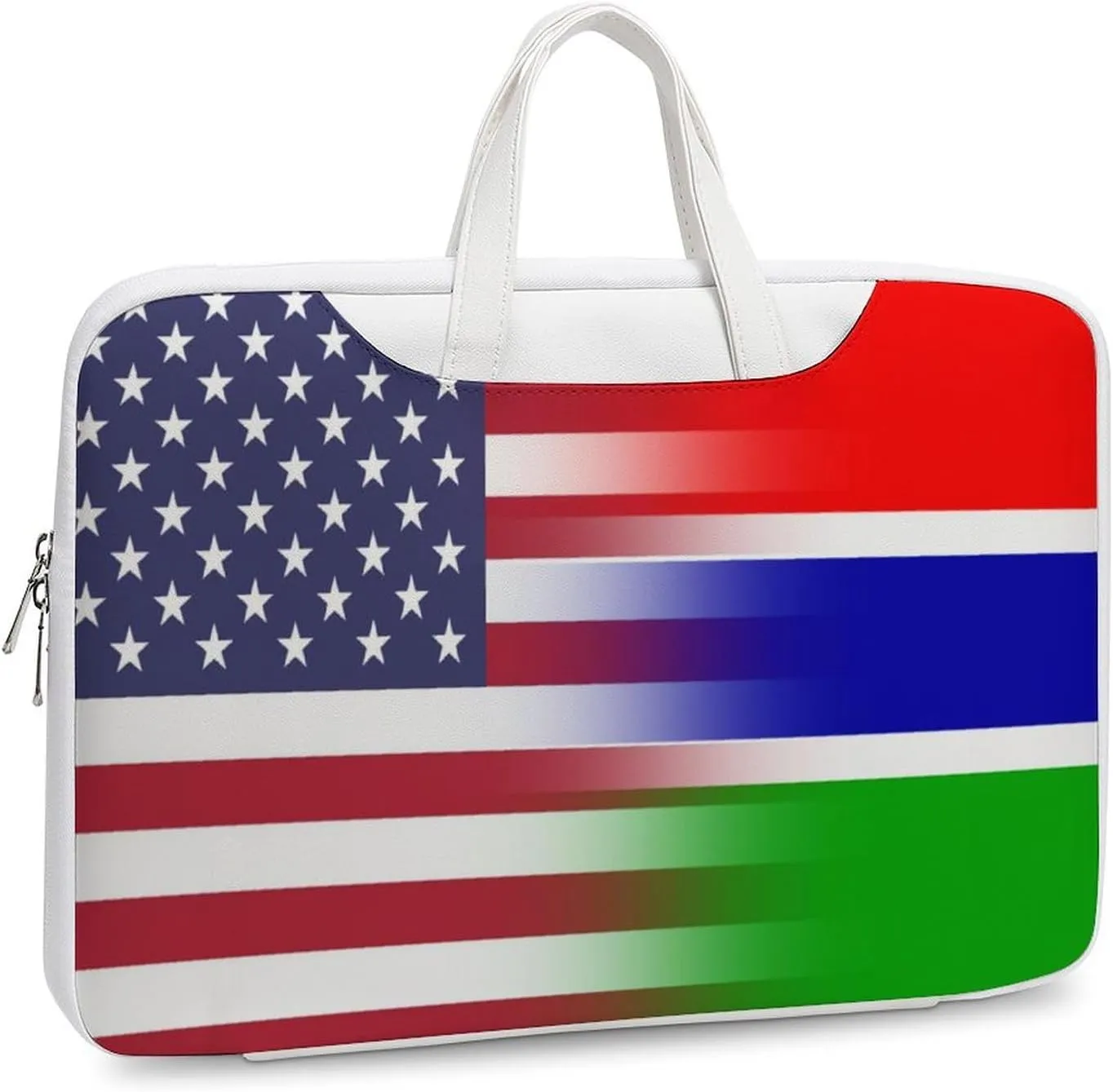 U.S.A Gambia Flag Leather Bag Laptop Case Slim Water Resistant Computer Bags with Handle Briefcase for Work