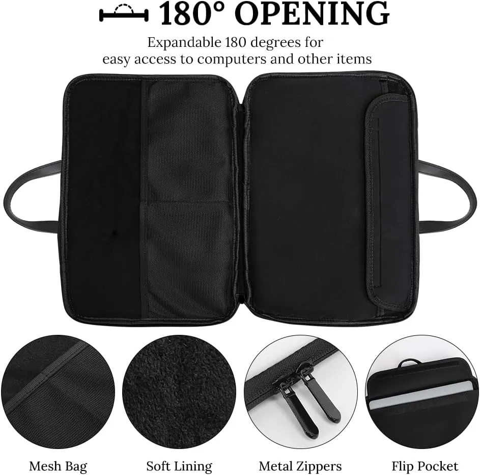 U.S.A Utah State Flag Leather Bag Laptop Case Slim Water Resistant Computer Bags with Handle Briefcase for Work