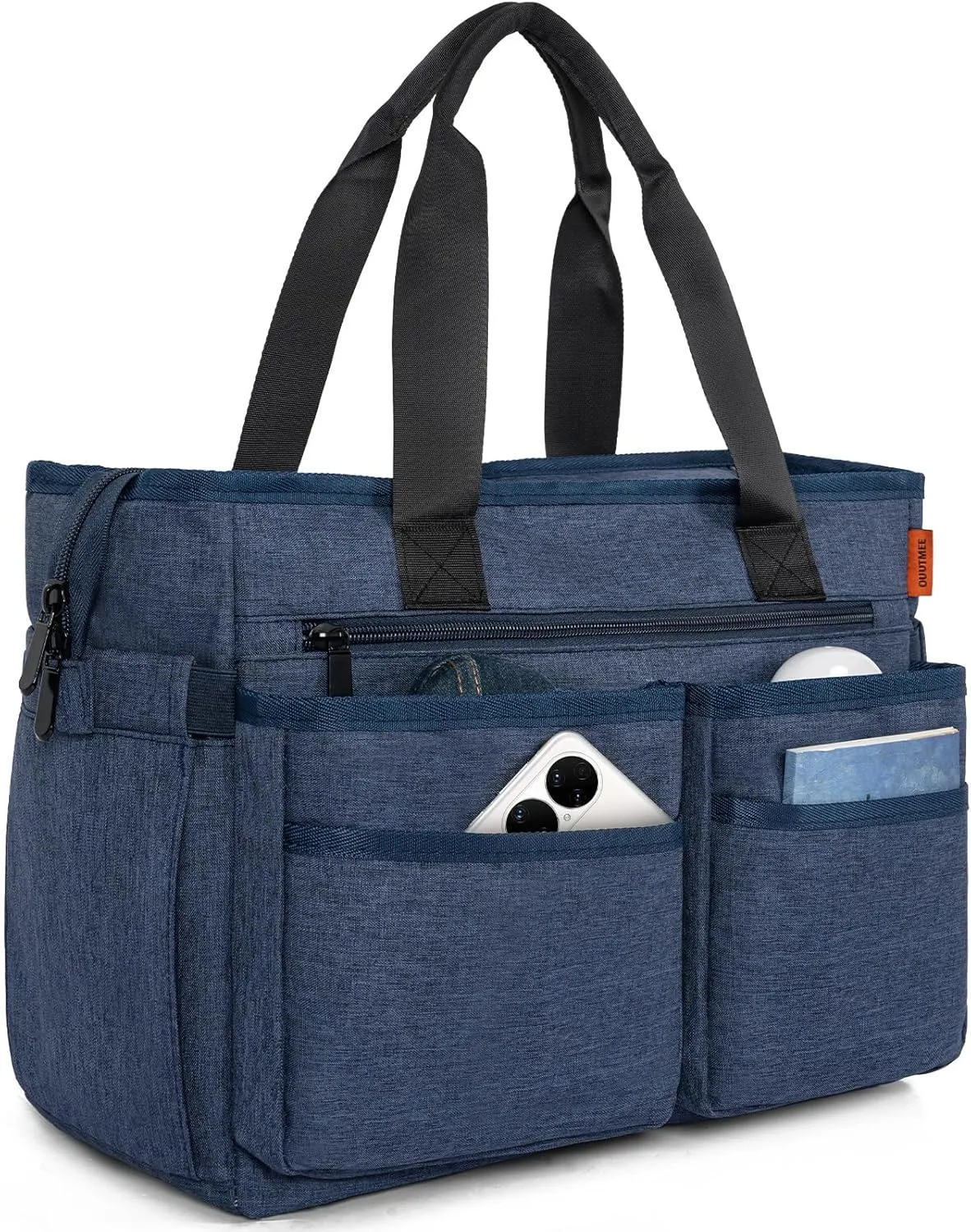 Utility Tote Bag for Women, Multi Pockets Shoulder Bag with Zipper, Laptop Handbag for Teacher, Working Women, Nurses